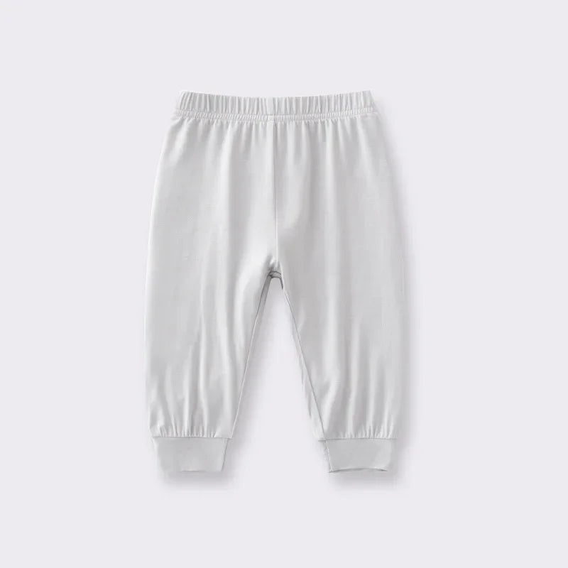 2026 Toddler Baby Bamboo Fiber Summer Pants Solid Boys Girls Casual Clothes 3M-3T Unisex Infant Kids Lounge Pants For Korean