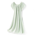 Women's Summer Casual Clothing 100% Natural Mulberry Silk Plain Satin Loose Short Sleeved Solid Color Princess Nightdress