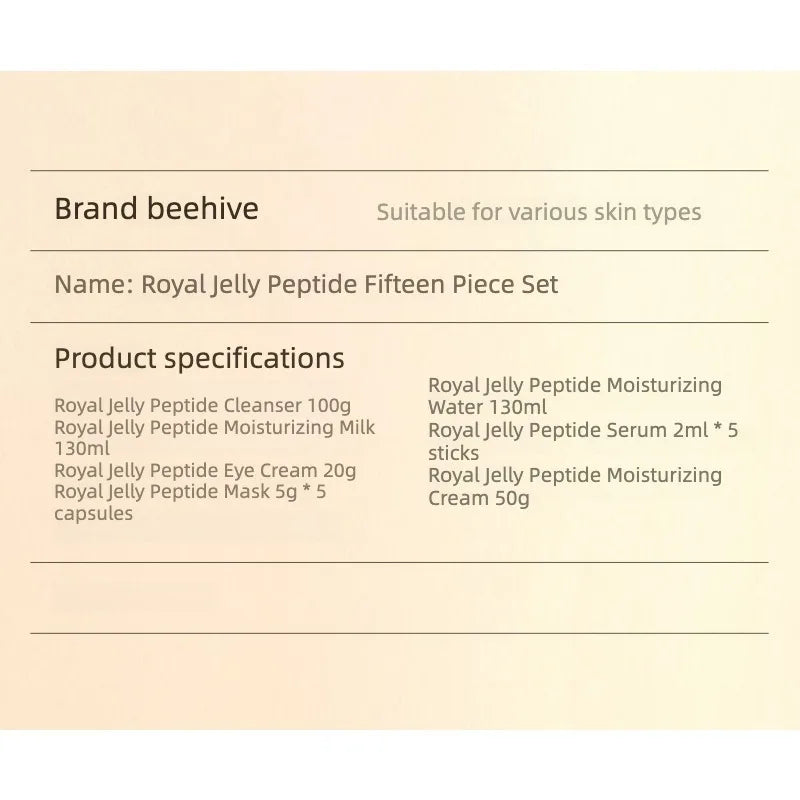 Royal Jelly Moisturizing and Anti-Wrinkle Set Reduces Fine Lines Repairs Skin Hydrates Brightens Anti-Aging Firming Skin care