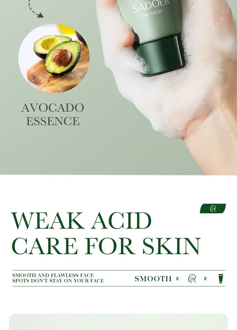 SADOER Avocado Skincare 6-Piece Set - Cleansing, Moisturizing, Care