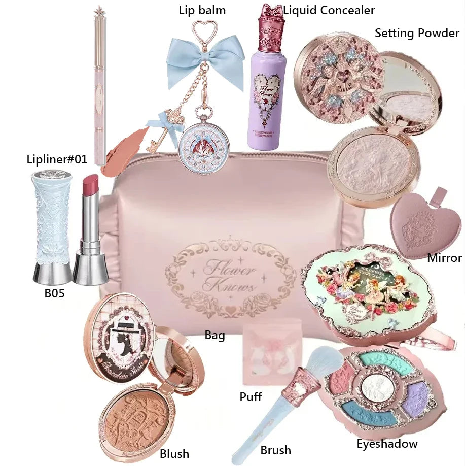 Flowerknows Makeup Set All In Flower Knows Little Angel Highlighter Powder Blush Strawberry Rococo Lip Gloss Perfume Kit