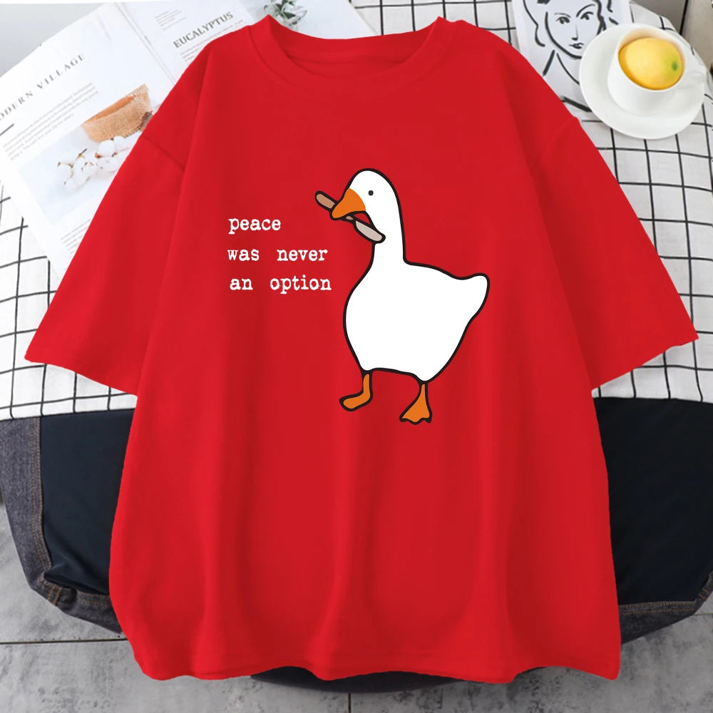 Peace Was Never An Option Prints Mans Cotton Tee Clothing Creativity All-Math Short Sleeve Fashion Casual Loose Tops Men T-Shirt