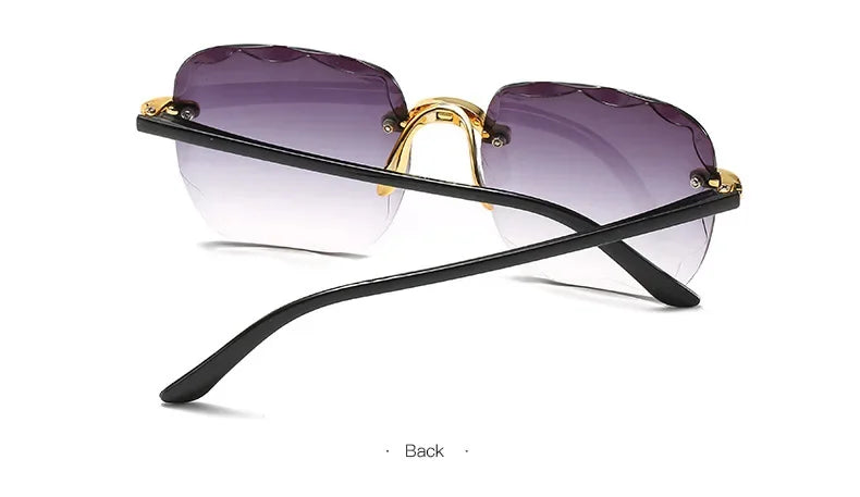 New Rimless Women's Sunglasses Fashion Gradient Lenses Sun glasses Lady Vintage Alloy Legs Classic Designer Shades UV400