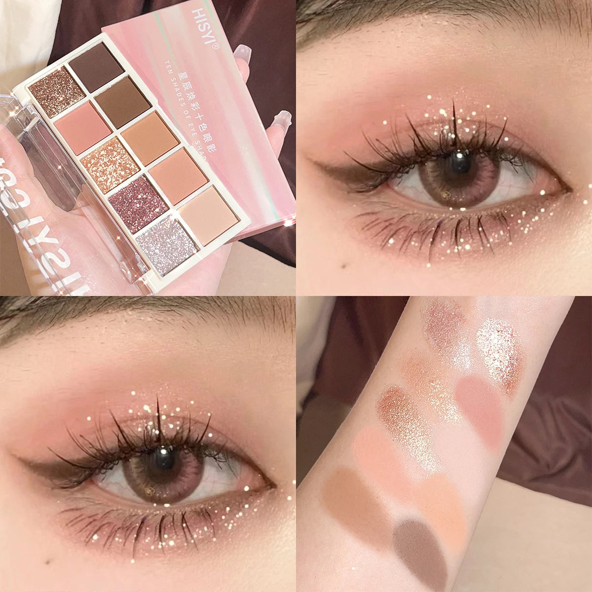 10-Color Eyeshadow Palette - Matte and Shimmer Milk Tea Tones
