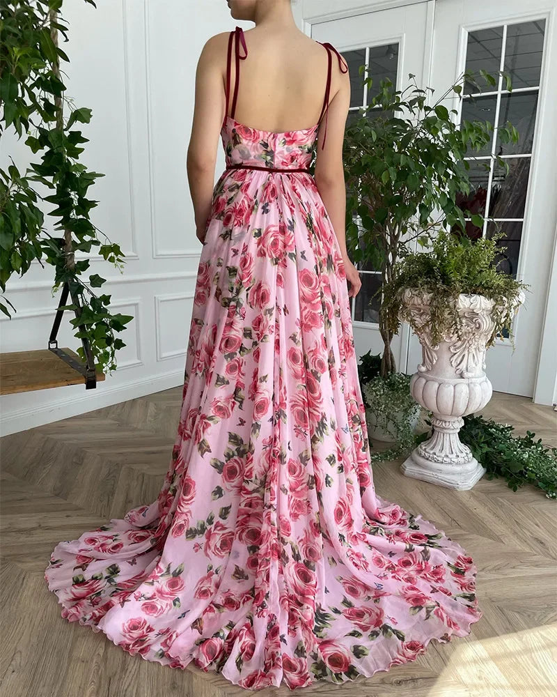 2024 New Vintage Printed Long Dress Sexy Tank Dress Beach Casual Vacation For Women Fashionable Sleeveless Design