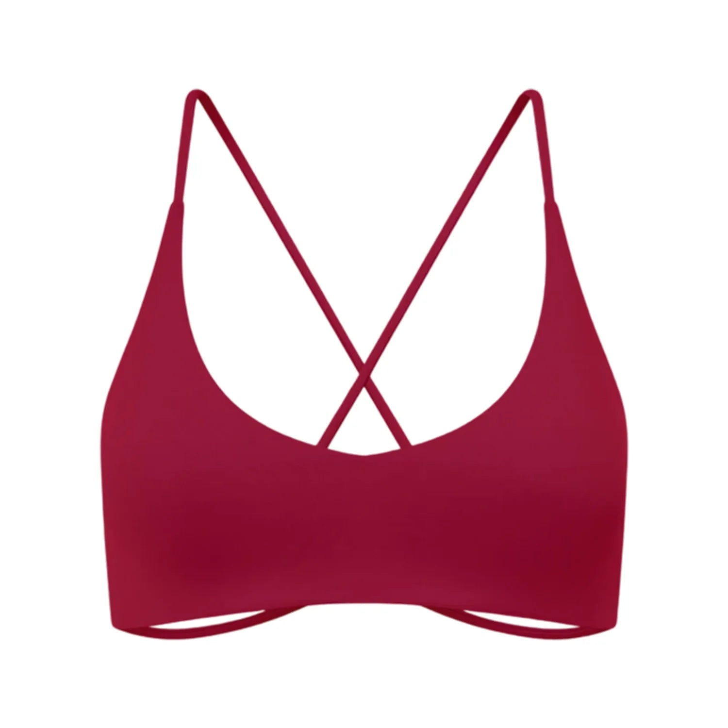 VEQKING Cross Back Women Sports Bra Low Neck Crop Tops for Yoga Detachable Pads Gym Fitness Brallets Quick Dry Soft Workout Tops