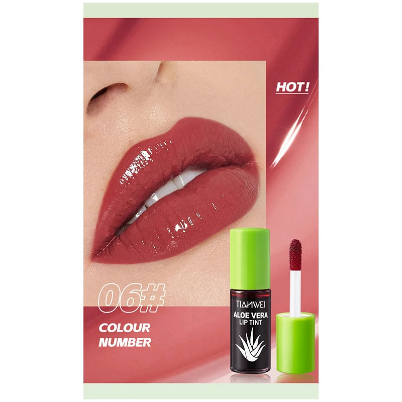 6-Piece Lip Gloss Oil Set,Aloe Vera Liquid Lipstick, Long-Lasting Moisturizing Smudge-Proof Lips Tint ,Non-Sticky Cosmetics