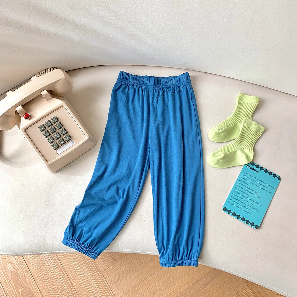 Sports Style Trousers Children Anti-Mosquito Long Pants For Summer Kids Modal Jogger Pants Girls