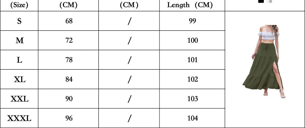 Women's Boho Summer Elegant High Waist Side Slit A Line Skirt with Drawstring Elastic Waist Solid Color Casual Maxi Dress