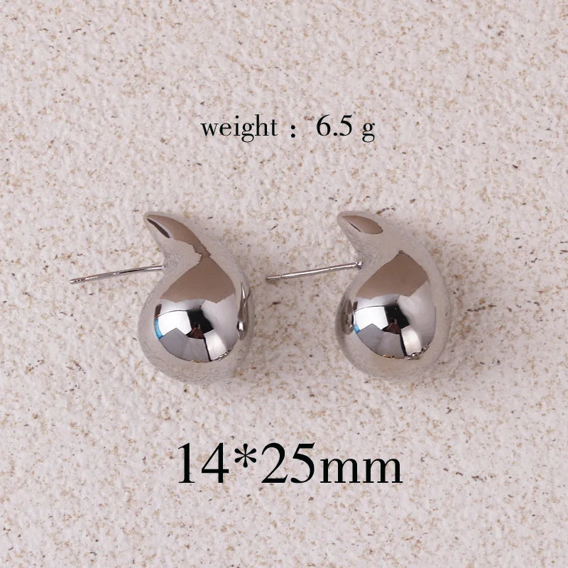Teardrop Earrings Gold Tone Chunky Waterdrop Design For Women Fashion Jewelry 2024 Trend