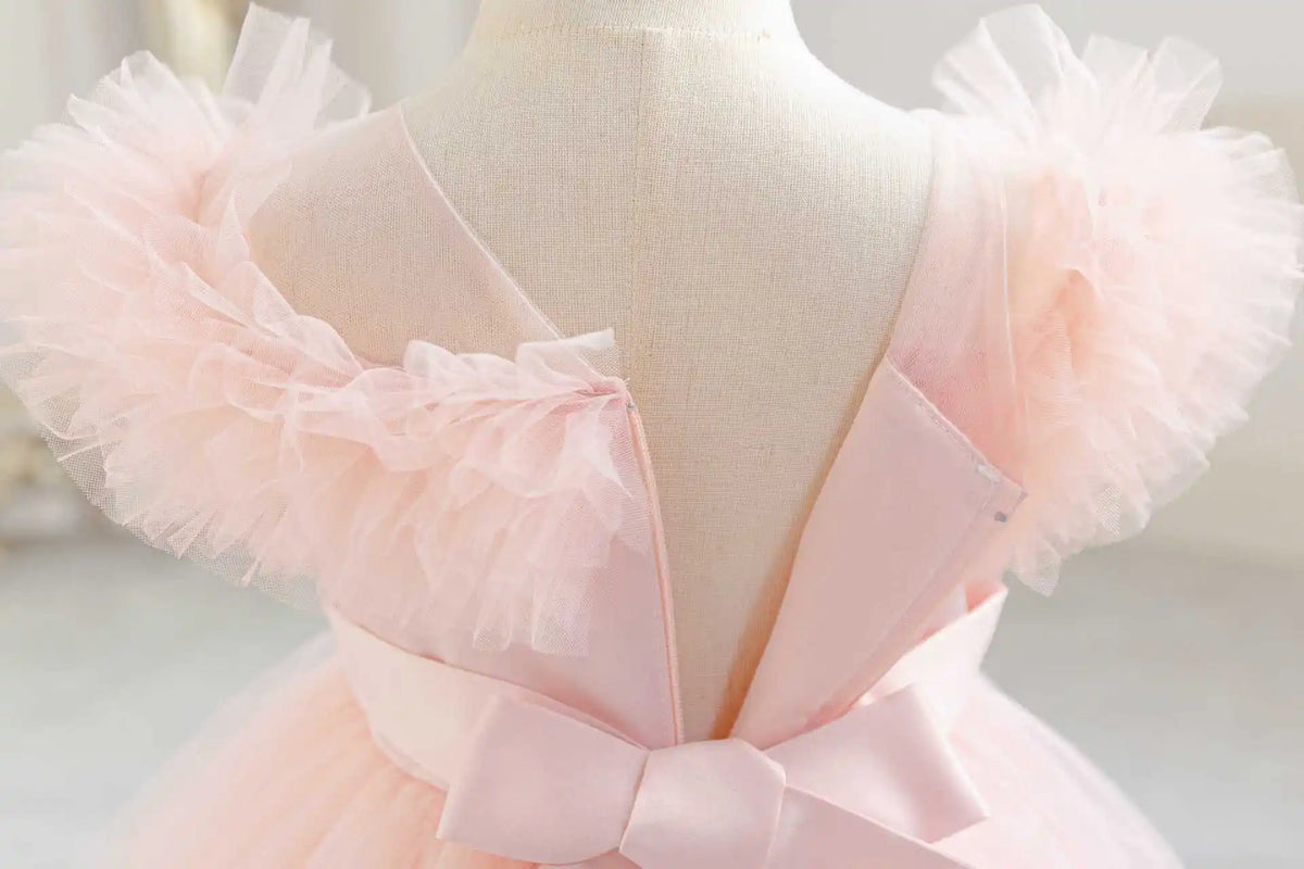 HETISO Sequined Tulle Formal Dress for Girls Elegant Princess Performance Gown New Year Gift Occasion Children's Wear