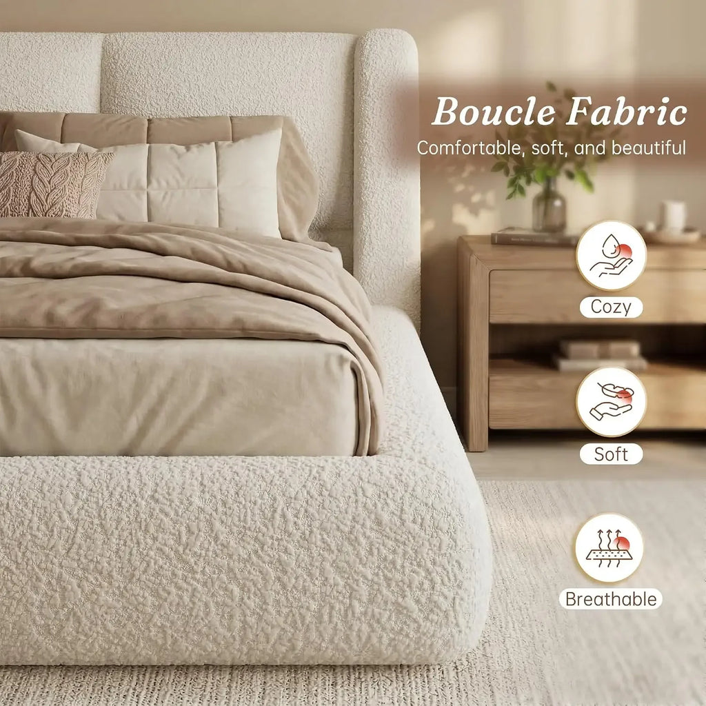 Queen Size Cloud Bed Frame Anti Slip Bottom Noise Free Soft Corner Easy Assembly