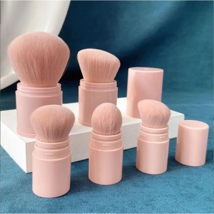 Loose Powder Foundation Brush Multi Functional Nail Beauty Tool Portable Mini Retractable Makeup Brush Soft Bristles Blush