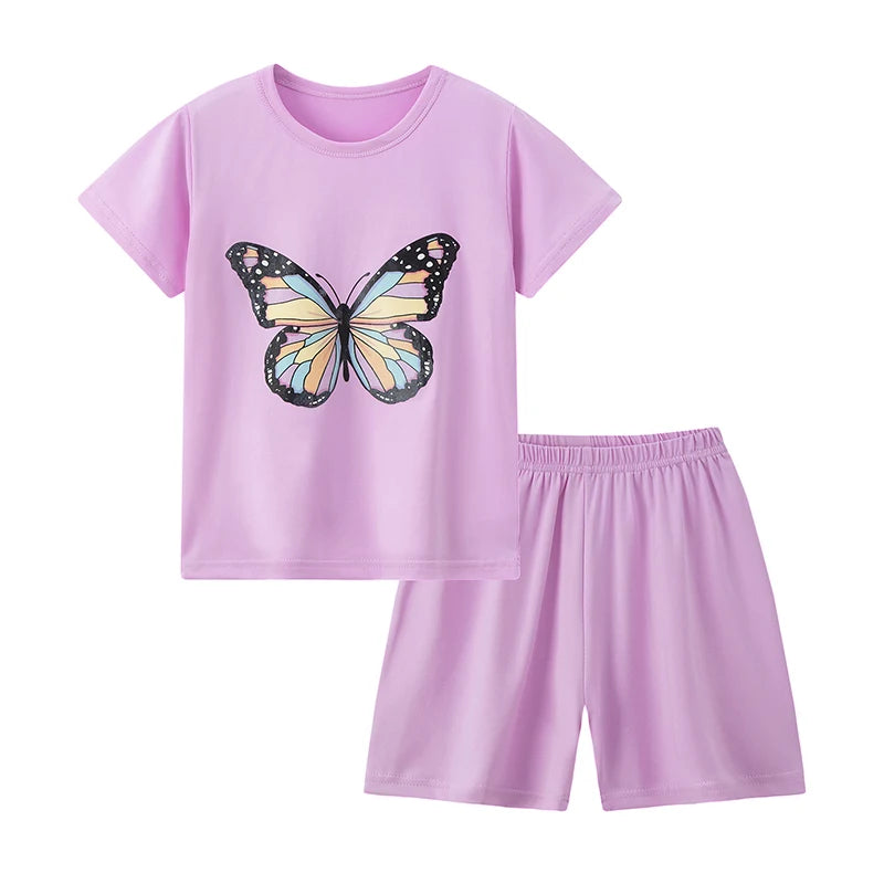 Kids Two Piece Summer Shorts Set Comfortable Versatile Casual Outfit For Boys And Girls