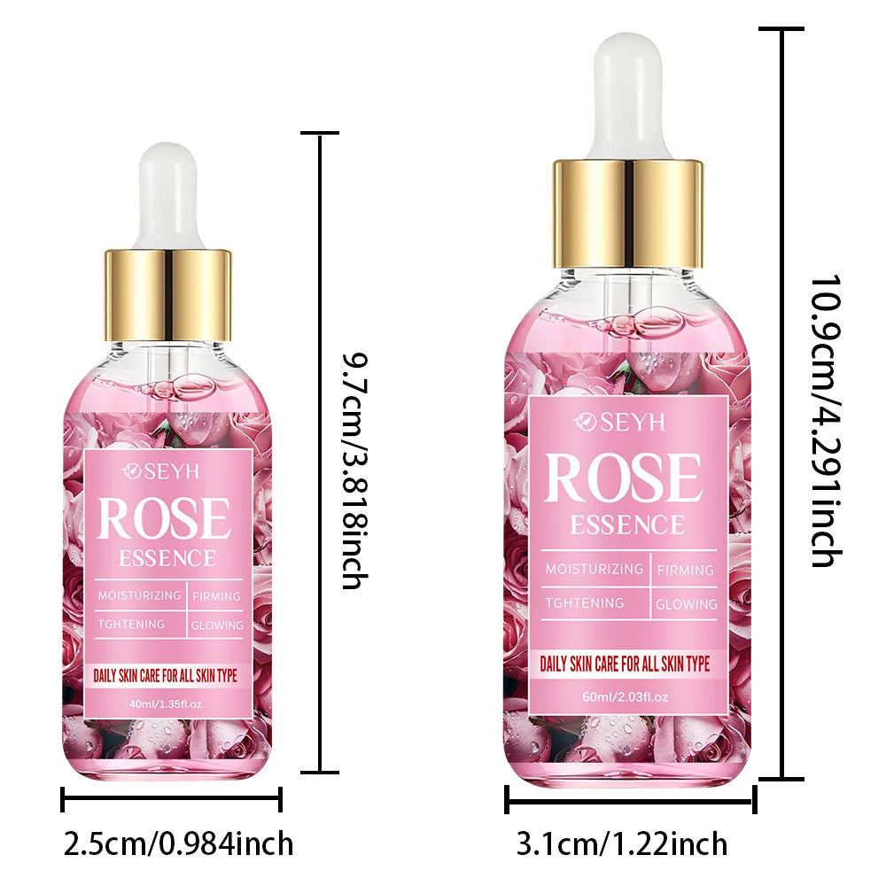 SEYH Rose Hydrating Essence 40ml/60ml - Day And Night Plant Extracts with Aloe Vera Rose Ceramides Retinol Peptides for Elastic