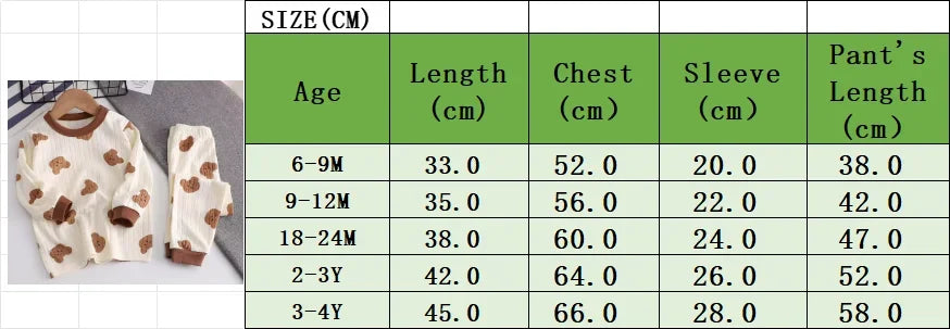 Baby Boy pajamas Children Loungewear Long Sleeve Pajamas Cute Deisgn Lightweight and Comfortable Fabric Sleepwear Outfit