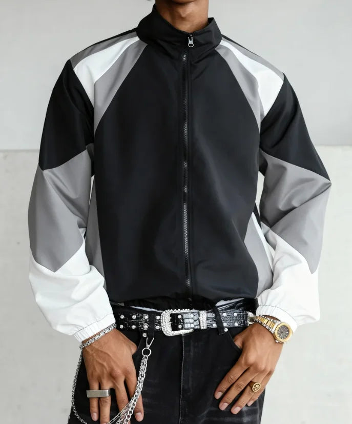 Men'S Color-Blocked Jacket, Lightweight, Casual, Travel, Windproof And Wear-Resistant, High-Quality Fabric, Boyfriend