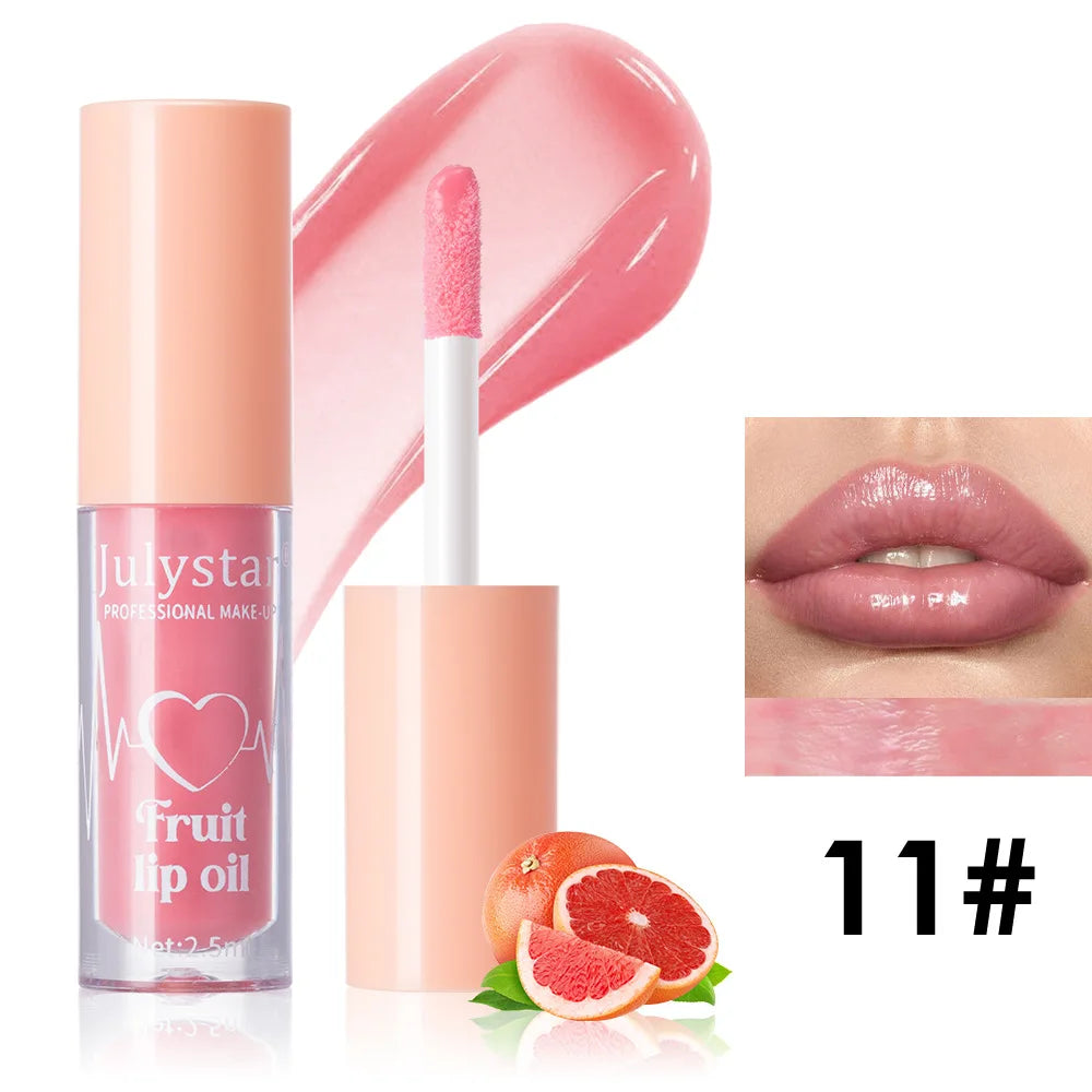 10Color Fruit Flavor Temperature Changing Lip Oil Set Hydrating Glossy Lip Gloss Brightening Water Light Lip Makeup Cosmetic Kit