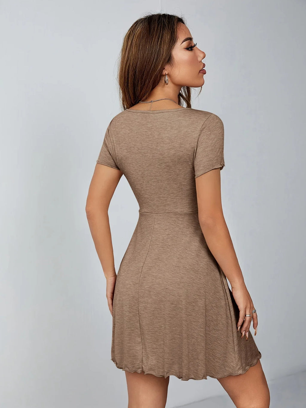 Summer Women V Neck Dress Pure Desire Style French Slim Fit Elegant Bowknot Waist Tied Casual Daily Party Dresses