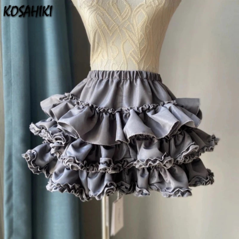Japanese Kawaii Mini Pleated Skirts Shorts Womens JK Jupe Sweet Lolita Pant Skirt 2026 Y2k Aesthetic Ruffled High Waist Faldas