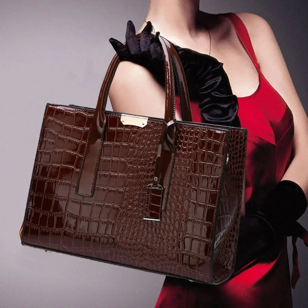 Fashion Crocodile Print Tote Bags Large Capacity Luxury Designer Crossbody Bags Adjustable Strap Single Shoulder Bag Gift