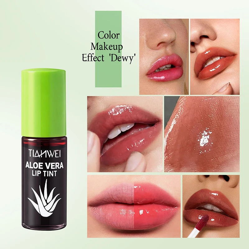 6-Piece Lip Gloss Oil Set,Aloe Vera Liquid Lipstick, Long-Lasting Moisturizing Smudge-Proof Lips Tint ,Non-Sticky Cosmetics