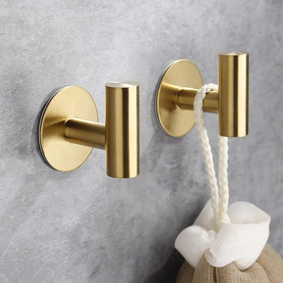 Ganchos Autoadhesivos de Acero Inoxidable Adhesivos de Pared Ganchos Colgantes Soporte para Abrigos Llaves Toallas Bolsos Sombreros Accesorios de Almacenamiento para el Hogar