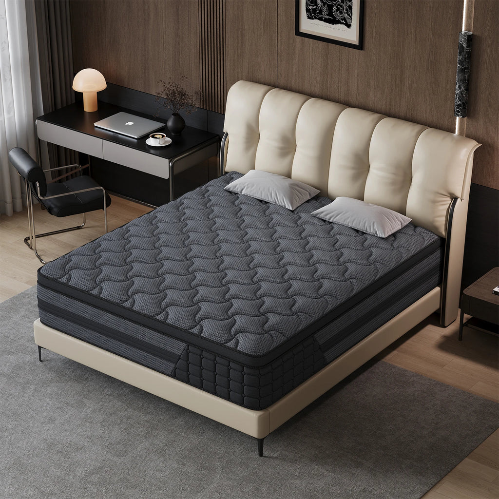 Queen King Mattress 12 Inch 14 Inch Twin Full Superior Firm Hybrid Mattress In A Box - Euro Top Luxury Mattress-Gel Memory Foam And Innerspring Hybrid Mattress For Motion Isolation, Edge Support