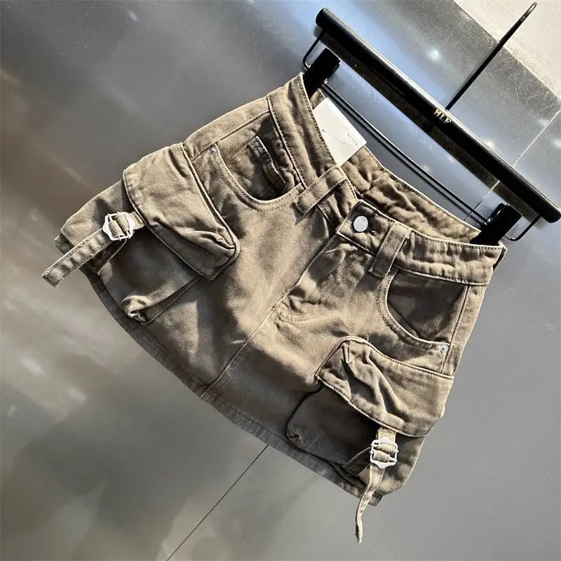 High Waisted Casual Washed Short Skirt for Women in the Spring and Summer of 2026 Stylish and Slimming Workwear Skirt