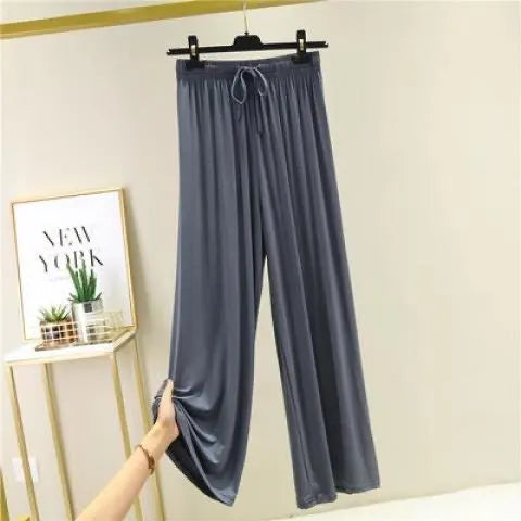 AINICEXIN Women's Wide Leg Pants - High Waist Casual Modal Trousers