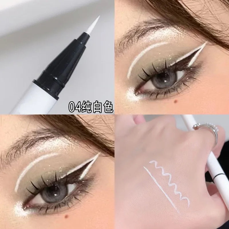 Matte White Eyeliner Liquid Pen Lying Silkworm Pencil Brighten Corners of Eyes Ultra-thin Waterproof Pigment Cosplay Eyeshadow