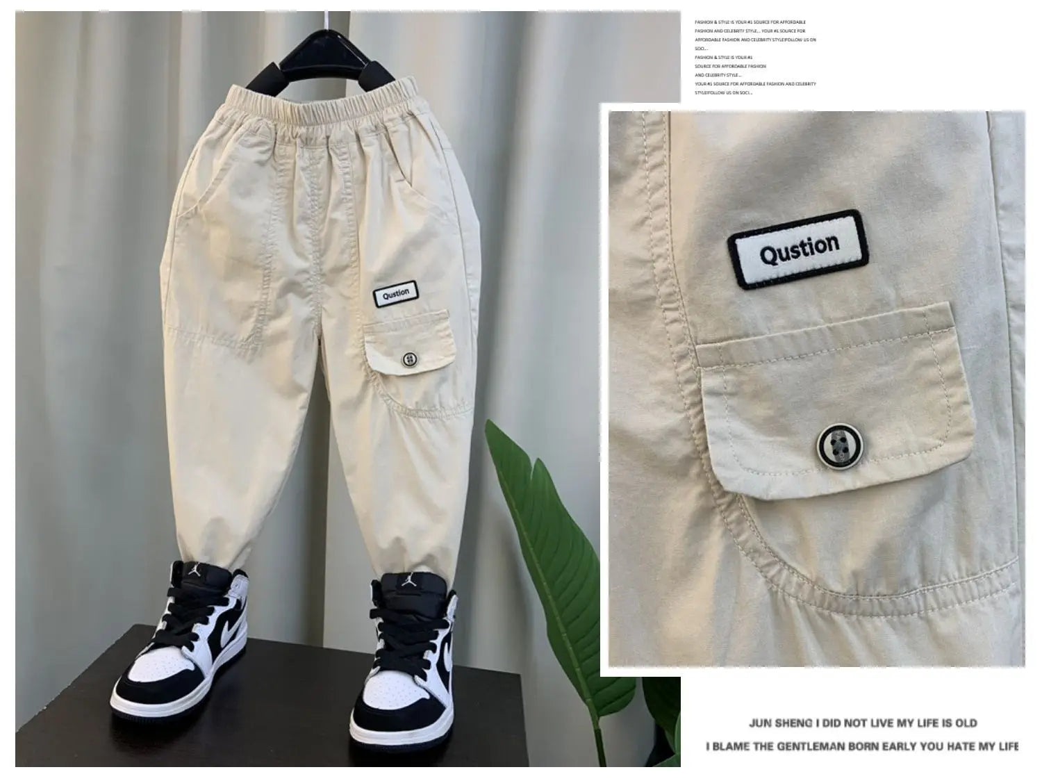 New Spring Autumn Fashion Boys Pants Loose And Comfortable Design Sport Overalls Cargo Trousers For 2-10 Years Old Kids