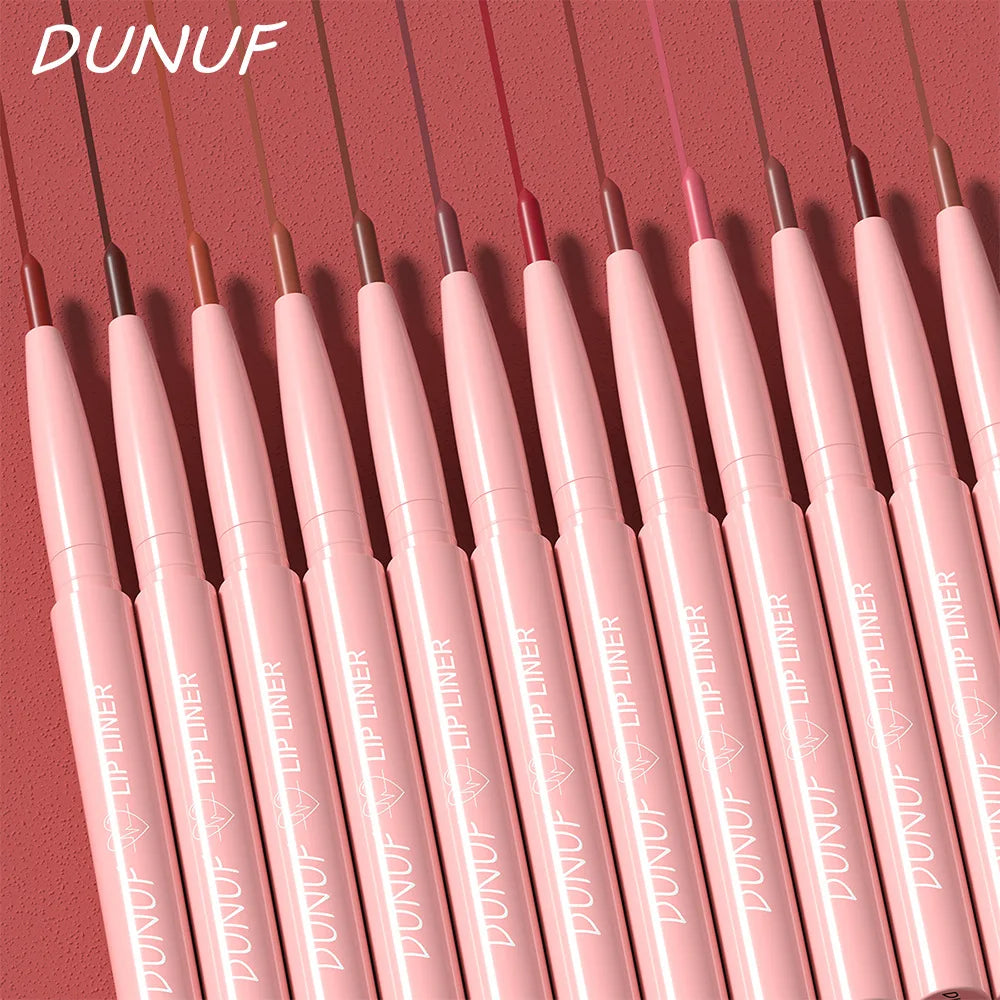 12 Colors Matte Red Brown Lipliner Pencil Waterproof Non-stick Cup Slim Lipstick Make Up Nude Pink Lip Liner Outline Lip Contour