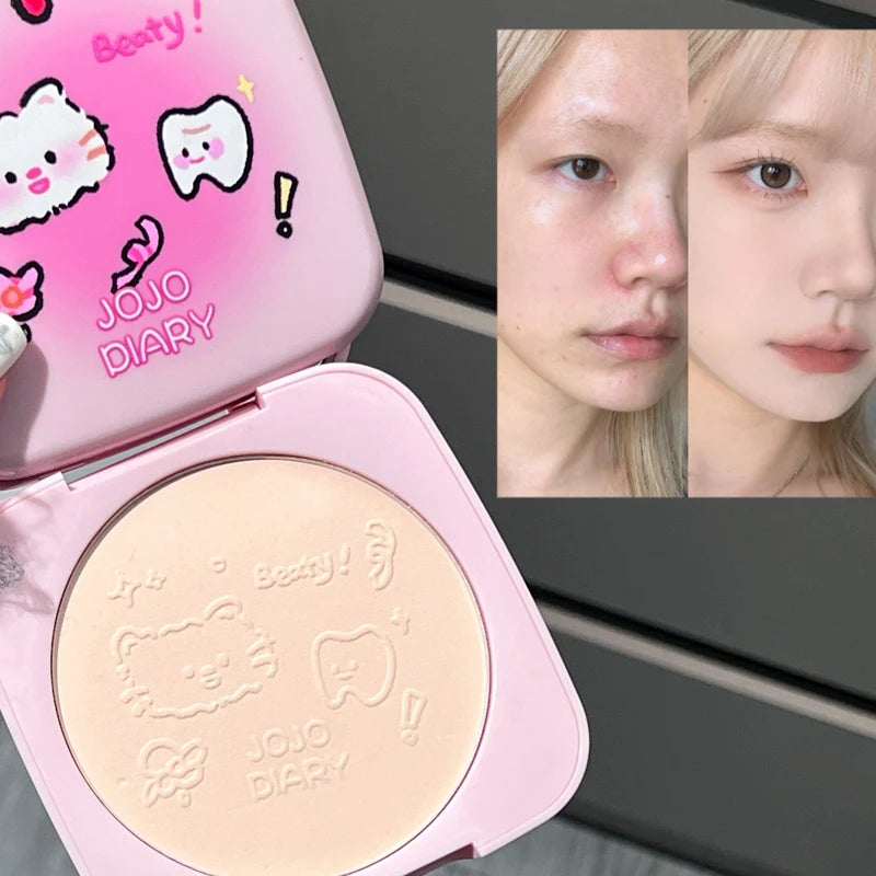 Large Capacity Matte Makeup Pressed Powder Waterproof Oil Control Concealer Full Coverage Brighten Skin Tone Setting Powder 20g