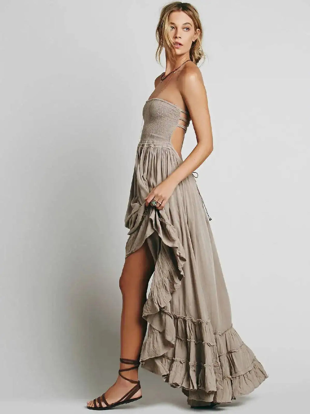 Beach Dress Sexy Dresses Boho Bohemian People Holiday Summer Long Backless Cotton Women Party Hippie Vestidos Mujer Ethnic