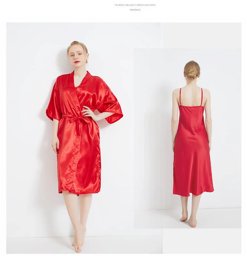 Summer Women Solid Plus Size Ice Silk Sexy Long Spaghetti Strap Nightgown Side Slit Close Fitting Sleep Dress Lingerie Sleepwear