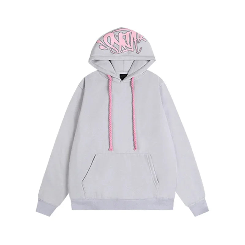 Outdoor Fashion Synaworld American Street Hip Hop Fleece Suit Men's and Women's Trend Casual Hooded Sweater Sports Pants