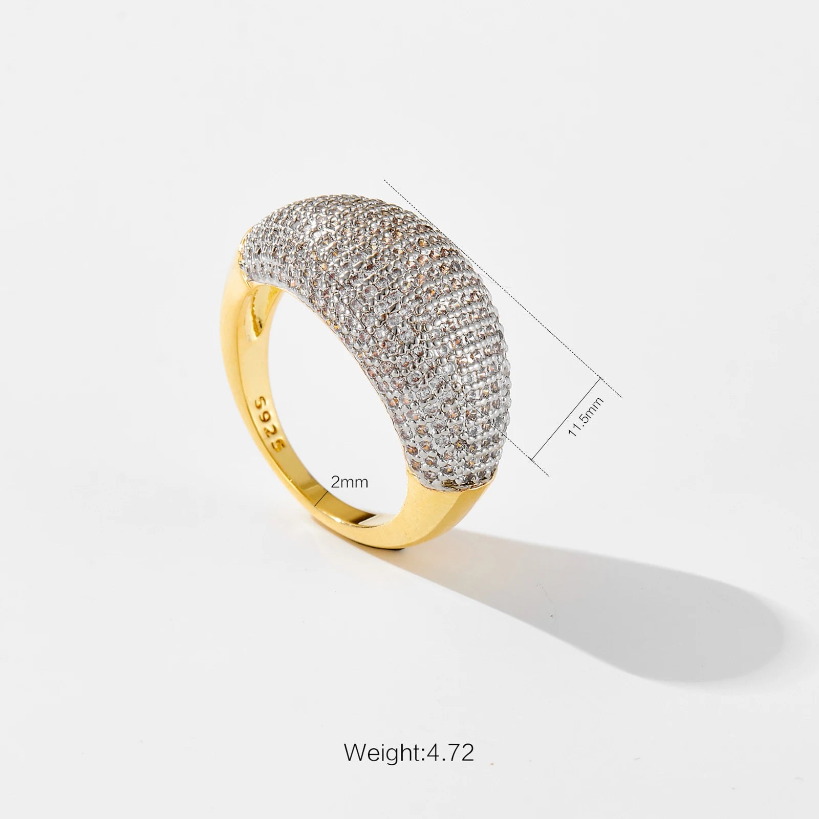 VEWANT 925 Sterling Silver Pavé Zircon Ring – Luxury Wedding Band Gift for Women