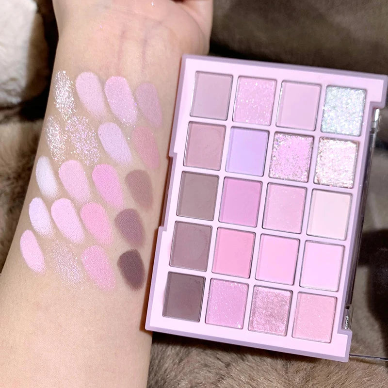 20 Colors Low Saturation Korean Eyeshadow Palette Purple Matte Pearlescent Long Lasting Waterproof Glitter Eye Shadow Eye Makeup