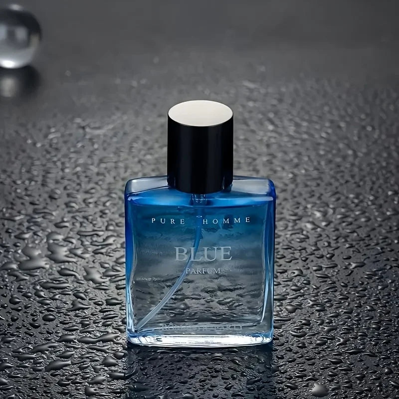 Pure Homme Blue Parfum for Men 30ml Long-lasting Scent Fresh Marine Aquatic Woody Note Cologne Spray Business Male Fragrance