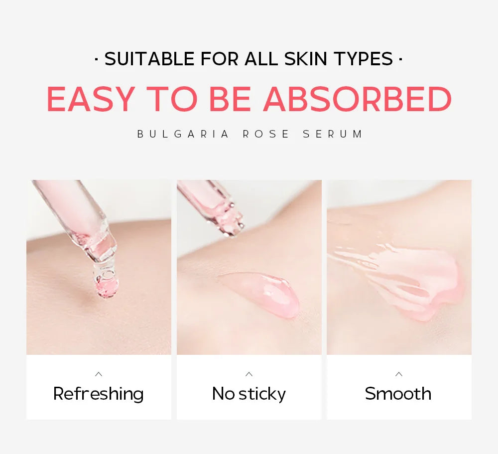 LAIKOU Bulgaria Rose Face Serum Facial Original Nourish Essense Brightening Rejuvenation Deep Moisturizing Serum Skin Care 30ml