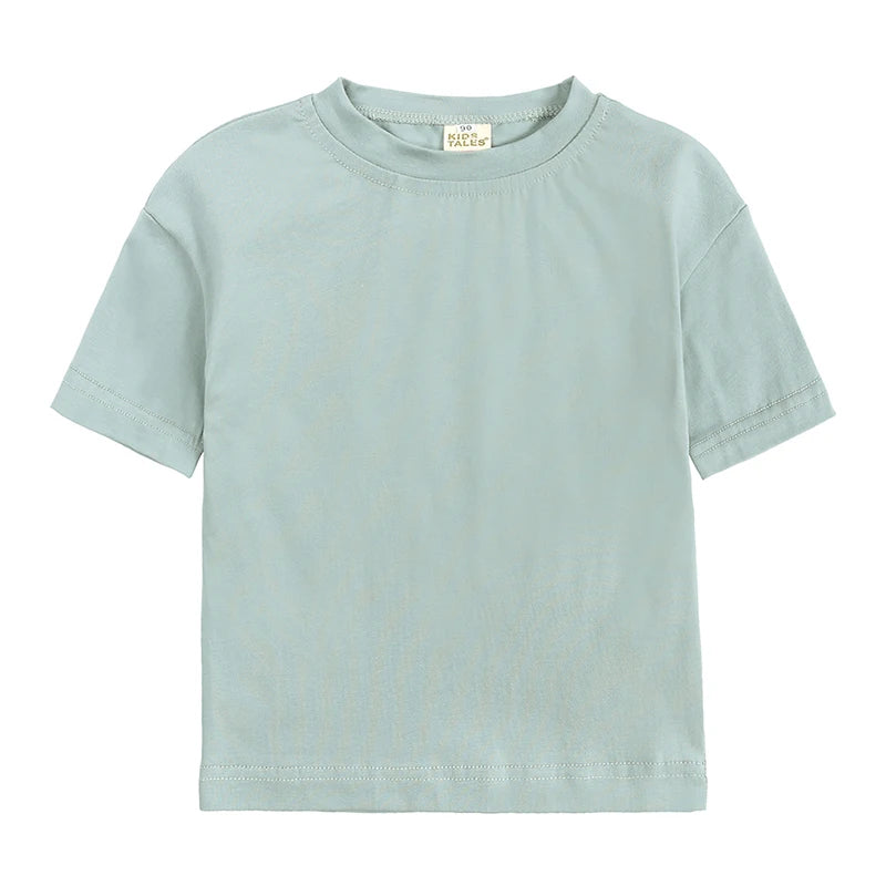 Kids Tales Unisex Cotton Tracksuit Outfit Set - Short Sleeve Top & Shorts