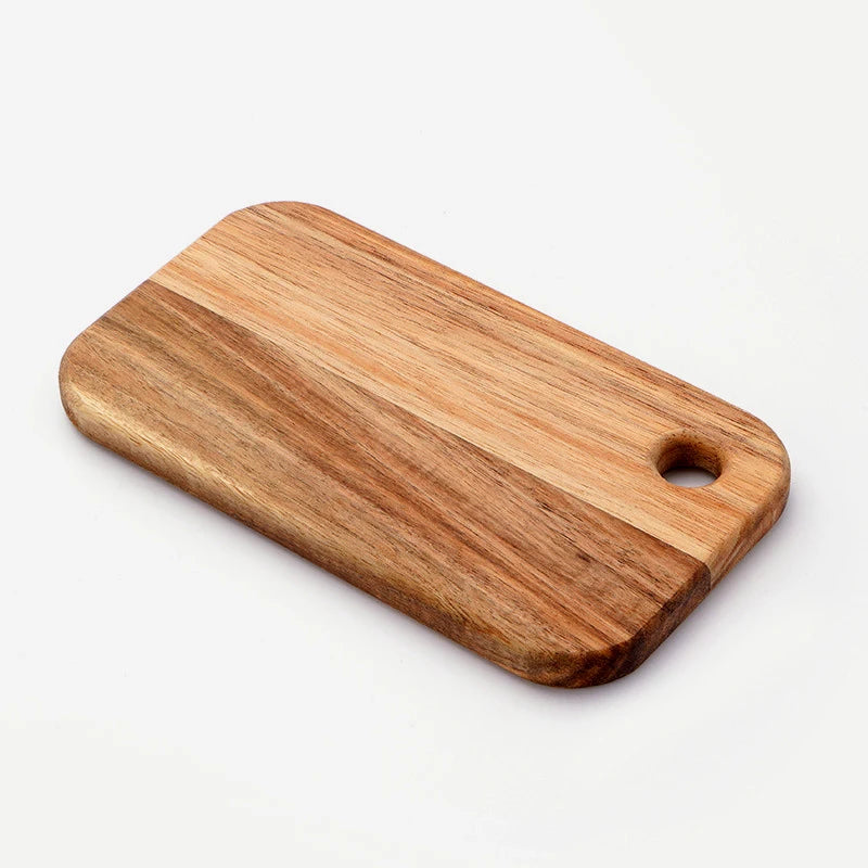 Acacia Wood Cutting Board with Hanging Hole, Portable Lightweight Chopping Board, Reversible Serving Tray for Kitchen Camping