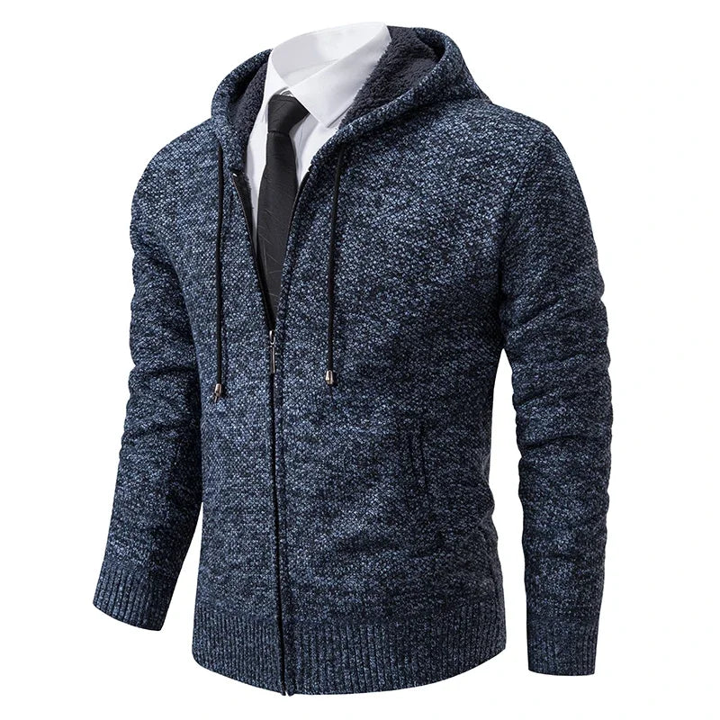 Mens Fleece Cardigan With Stand Collar Zipper Warm Autumn Winter Outerwear For Men Casual