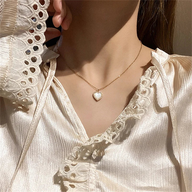 Sparkling Necklace Trendy Chain Choker for Women Fashion Brilliant Crystal Silver Plated Necklaces Accessories Jewelry Gift 2024