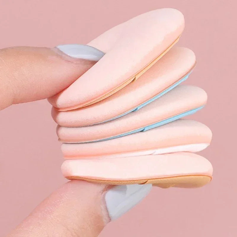 6PCS Foundation With Storage Face Concealer BB Mini Finger Puff Box Cream Cosmetic Applicator Makeup Air Cushion Powder Sponge