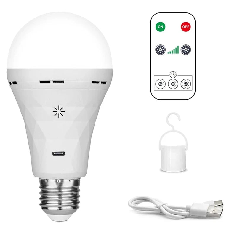 HOMEFISH USB Rechargeable E27 LED Bulb – Touch Control, Dimmable & Timer