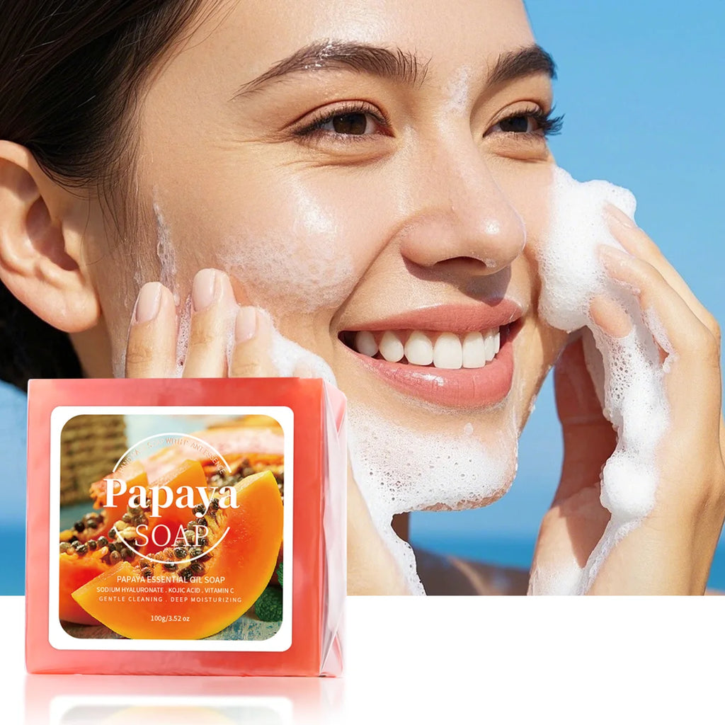 Papaya Extract Handmade Soap - 100g Deep Cleansing Nourishing Bar