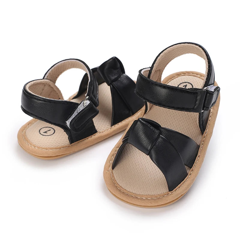 Cute and sweet spring and summer butterfly bow sandals for baby girls, comfortable and breathable walking shoes