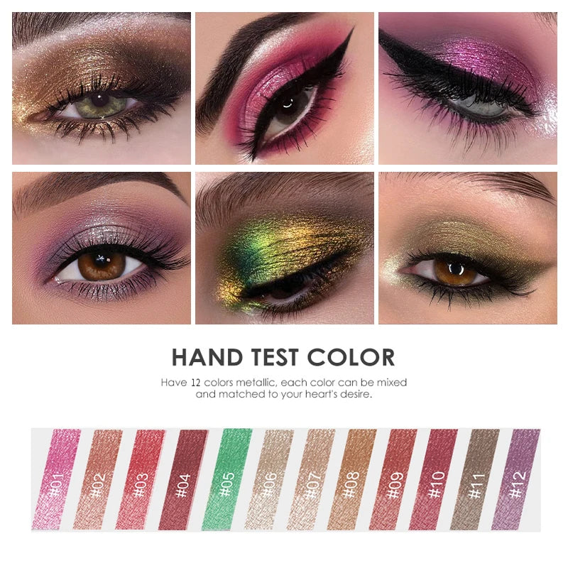Single-color pearlescent diamond eyeshadow powder, finely milled, highly pigmented, and blendable for a party look.